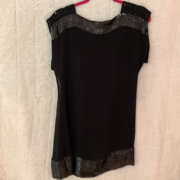 French Connection Black Sequins and Bead Embellished Top/Dress Size 4 - Picture 5 of 5